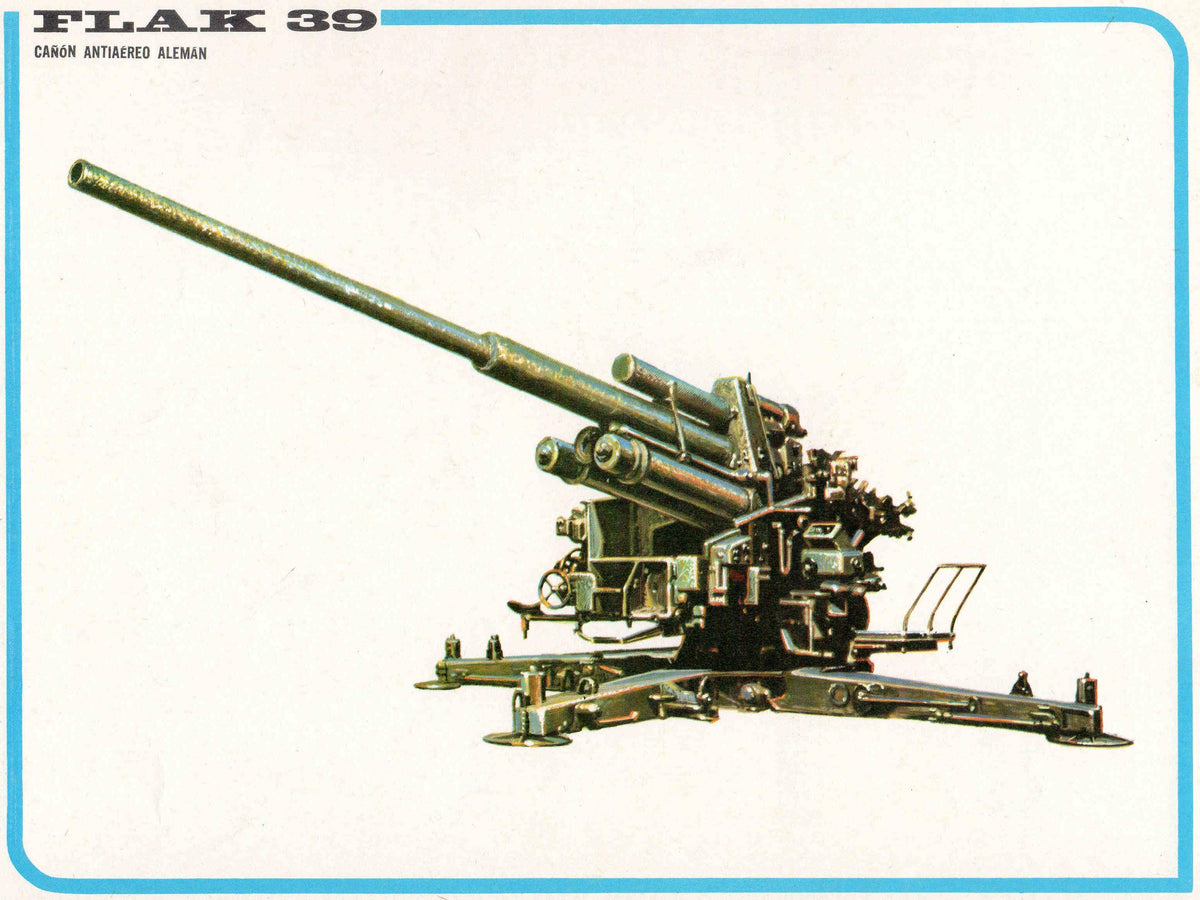 LAMINA 4206: FLAK 39 Cañon antiaereo Aleman