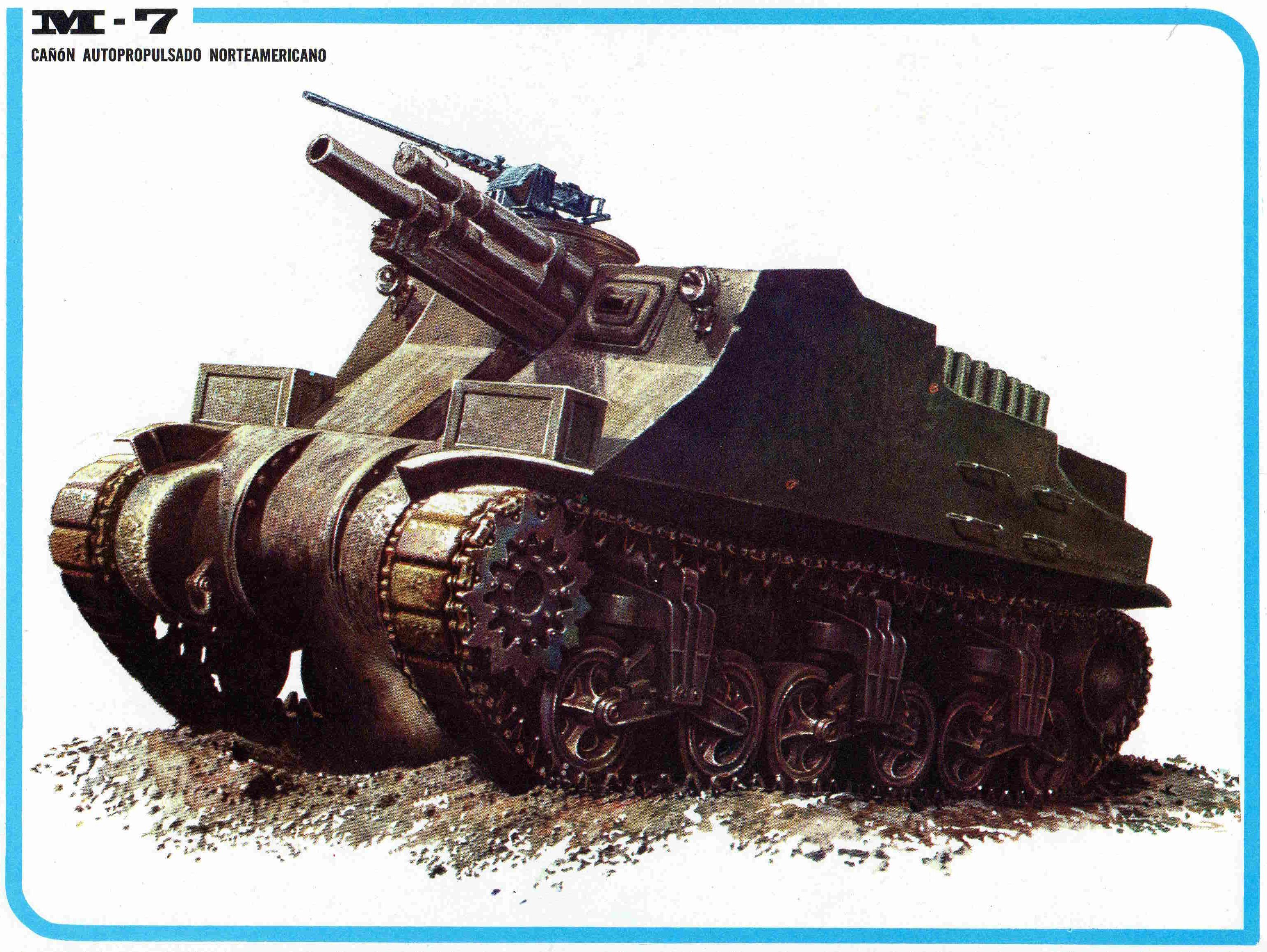 LAMINA 4215: M-7 Cañon autopropulsado Norteamericano