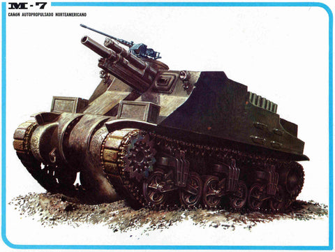 LAMINA 4215: M-7 Cañon autopropulsado Norteamericano