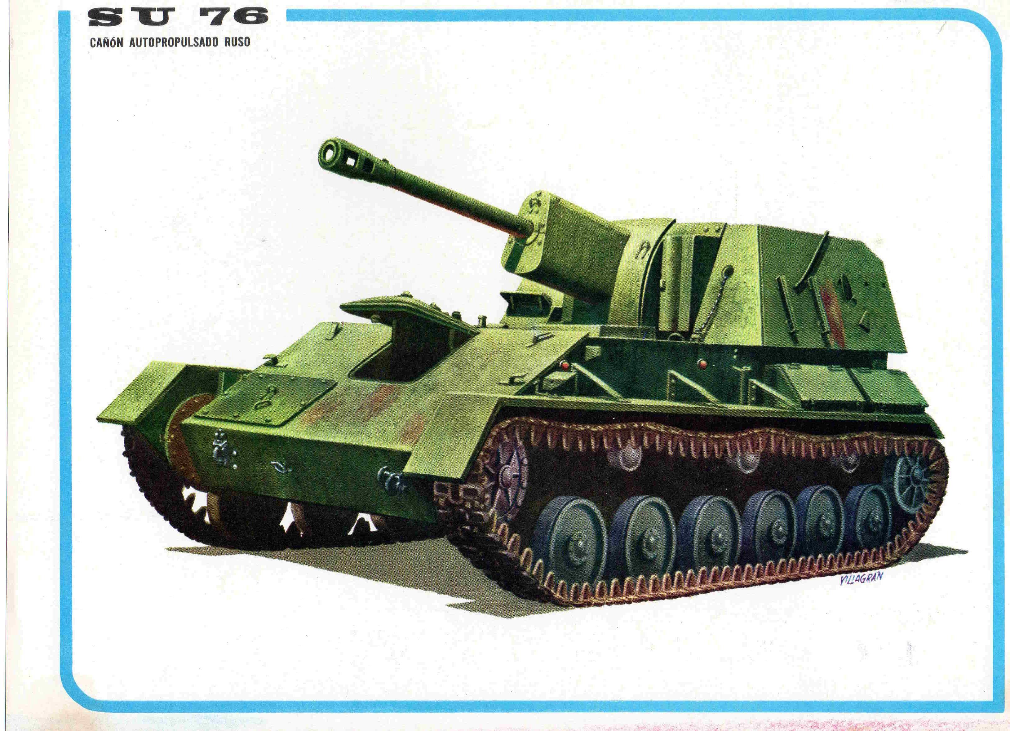LAMINA 4221: SU 76 Cañon autopropulsado Ruso