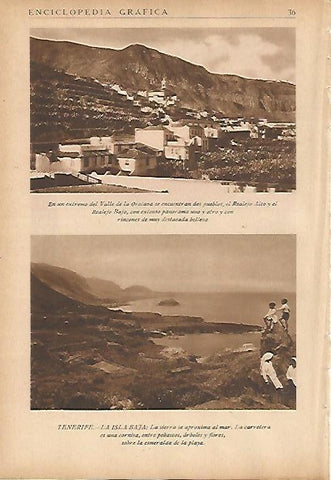 LAMINA 5453: Valle de la Orotava y la Isla Baja, trasera foto de Cueva del Almagre