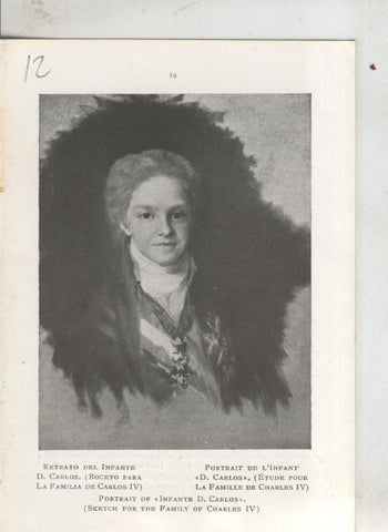 Goya en el museo del prado: lamina 12: Boceto del infante D.Carlos
