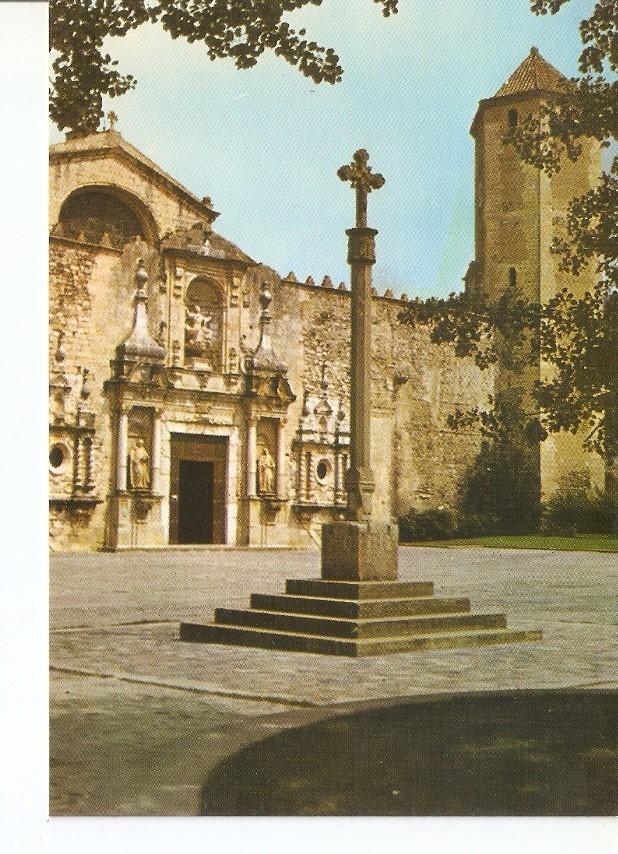 Postal 035288 : Reial monestir de Poblet. Façana de lesglesia i creu de lAbat Guimera Ediciones del Monestir Otto Reus - Barcelona. Buen estado general