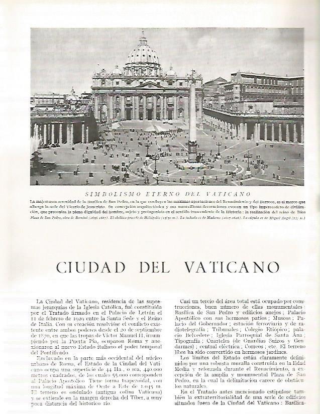 LAMINA 3123: CIUDAD DEL VATICANO. Plaza de San Pedro