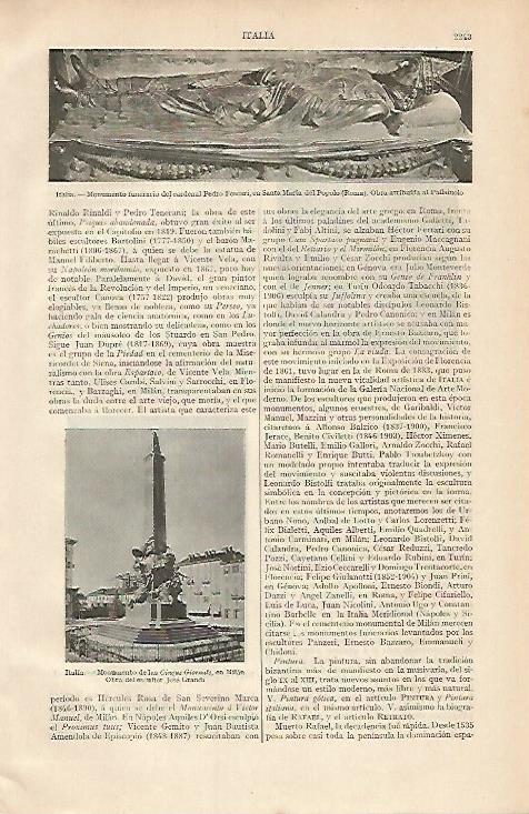 LAMINA ESPASA 7284: Monumentos en Roma y Milan