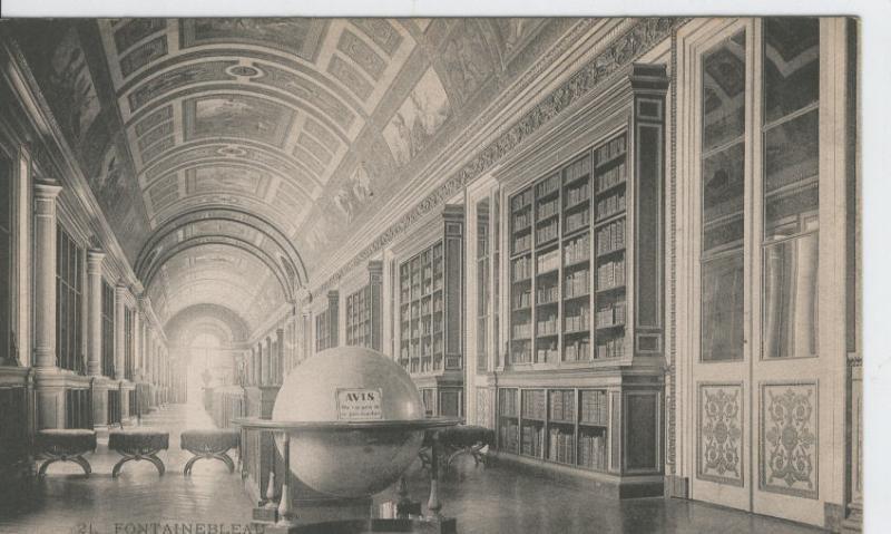 Postal B/N 0359 : Fontainebleau: La Bibliotheque