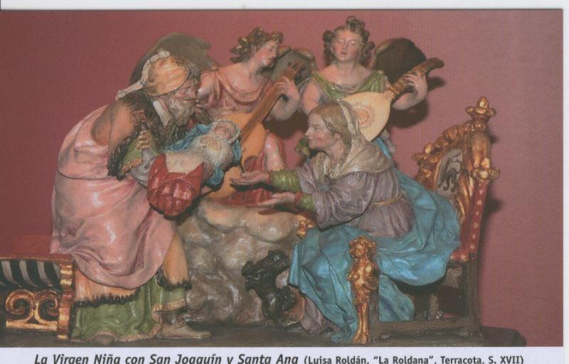 Postal 013715: Virgen niña con San Joaquin y Santa ana (Luisa Roldan)