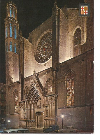 Postal 039885 : Barcelona. Iglesia de Santa Maria del Mar. Nocturna