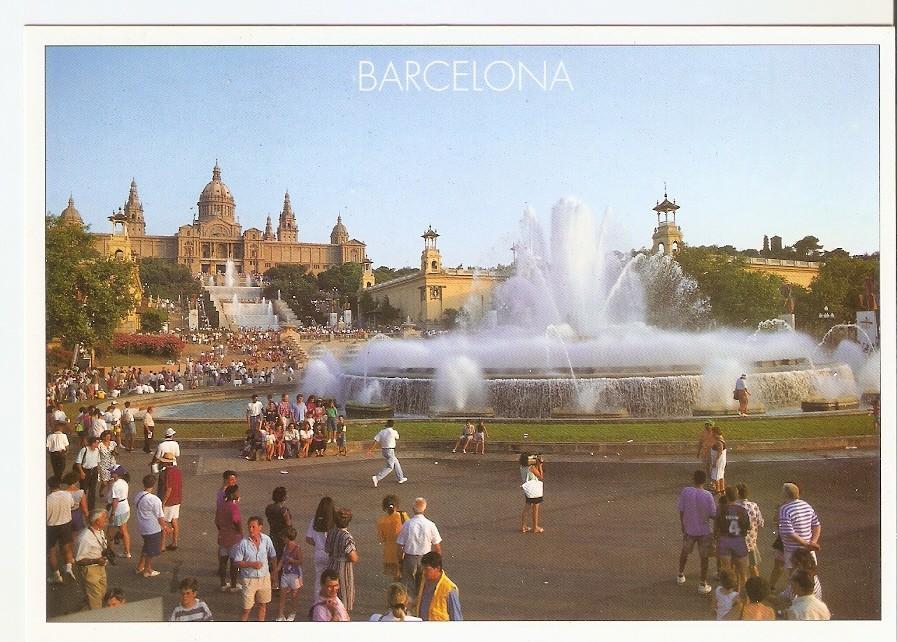 Postal 046765 : Barcelona. Palau Nacional i fonts de Montjuic