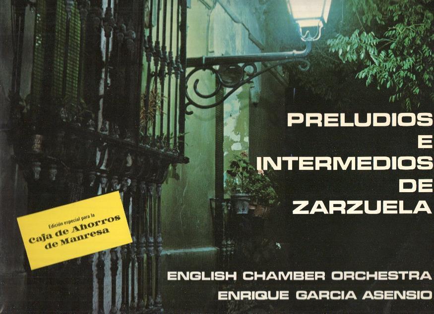 Disco/Vinilo-LP: PRELUDIOS E INTERMEDIOS DE ZARZUELA - Enrique Garica Asensio (Zambra)