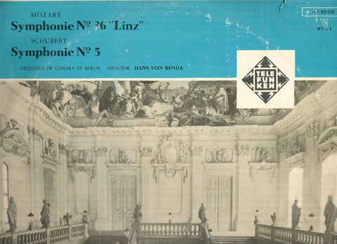 Disco/Vinilo-LP: MOZART y SCHUBERT - Symphonie Numero 36 y Symphonie Numero 5 (Telefunken)