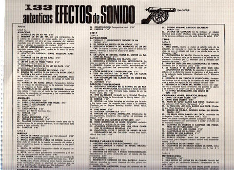 Disco/Vinilo-LP: EFECTOS DE SONIDO : 133 Autenticos efectos de sonido - 2 VINILOS (Hispa Vox)