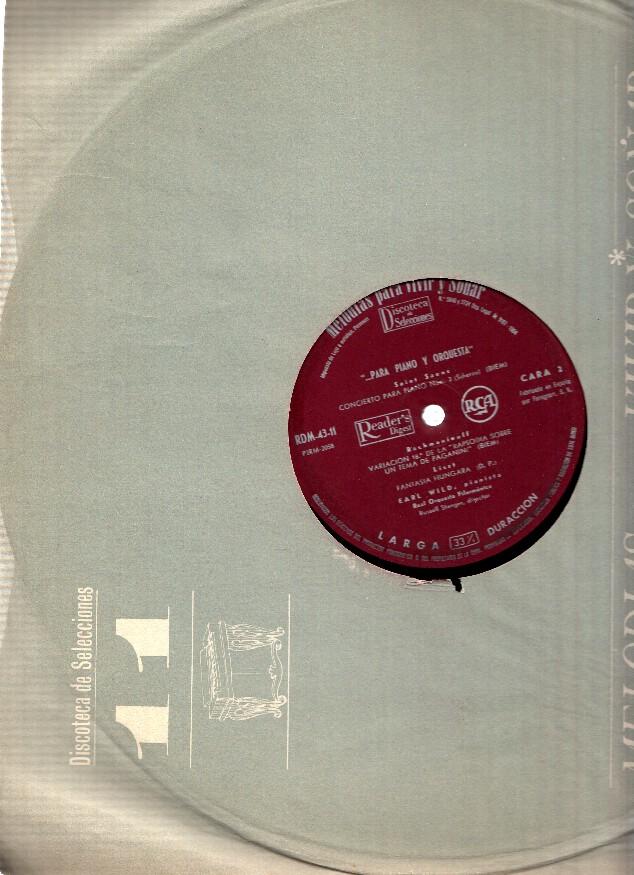 Disco/Vinilo-LP: MELODIAS PARA VIVIR Y SOÑAR, Disco 11: PARA PIANO Y ORQUESTA (RCA Readers Digest)