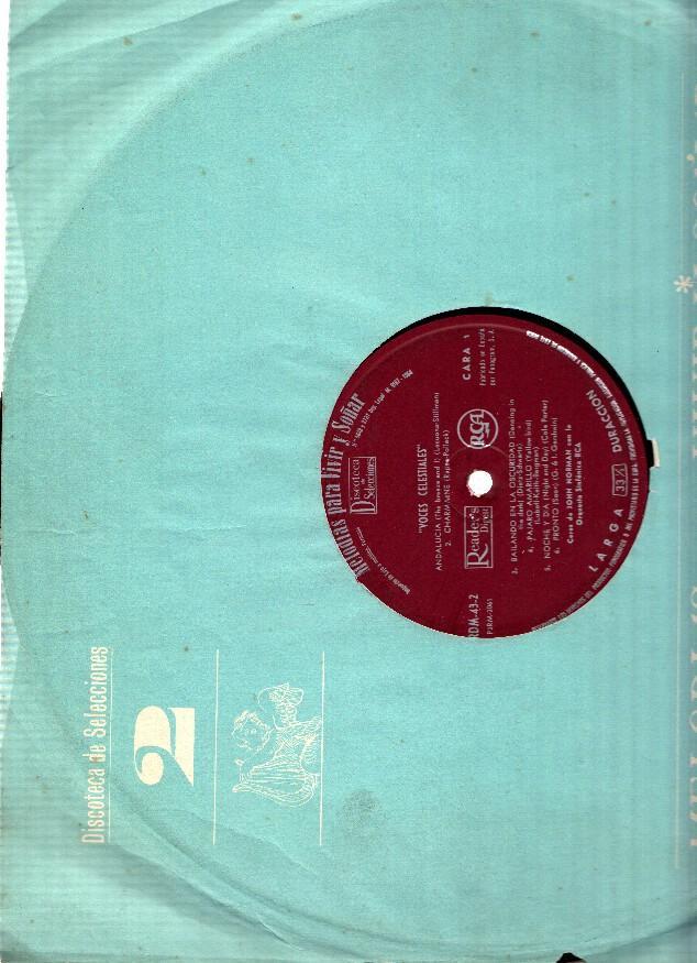 Disco/Vinilo-LP: MELODIAS PARA VIVIR Y SOÑAR, Disco 2: VOCES CELESTIALES (RCA Readers Digest)