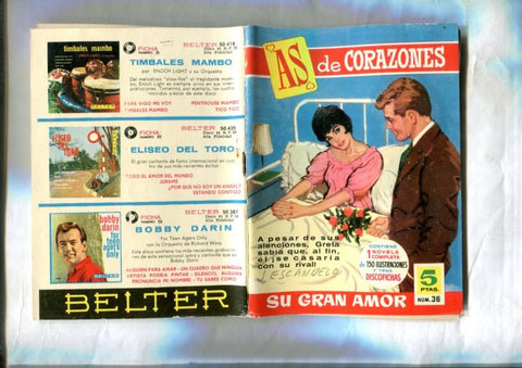 Coleccion As de Corazones numero 036: Su gran amor (dibujos de Escandell)