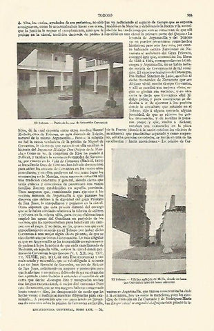 LAMINA ESPASA 1249: Casa de Cervantes El Toboso Toledo