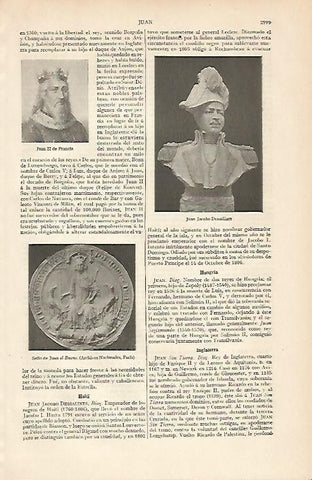 LAMINA ESPASA 6282: Retrato de Juan II de Francia y busto de J. J. Dessalines