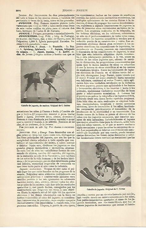 LAMINA ESPASA 6299: Caballos de juguete de madera de C. Sutter
