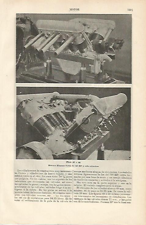 LAMINA ESPASA 8839: Motores Hispano Suiza de 140 HP