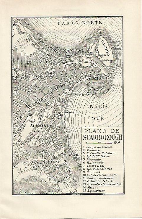 LAMINA ESPASA 12429: Plano de Scarborough Inglaterra