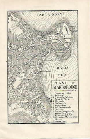 LAMINA ESPASA 12429: Plano de Scarborough Inglaterra