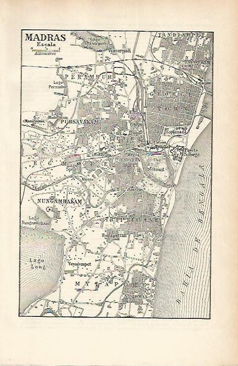 LAMINA ESPASA 1730: Plano de Madras India