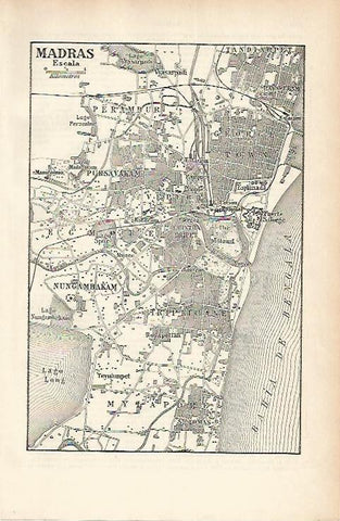 LAMINA ESPASA 1730: Plano de Madras India