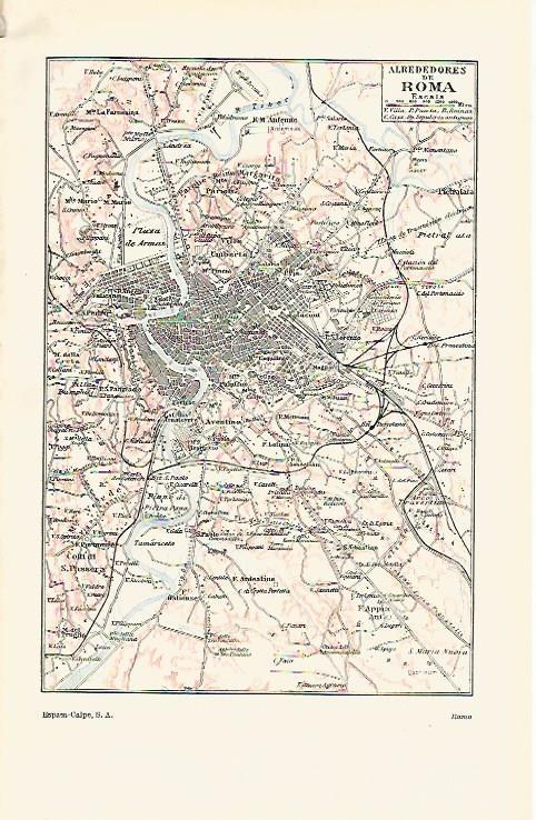 LAMINA ESPASA 16862: Mapa de los alrededores de Roma