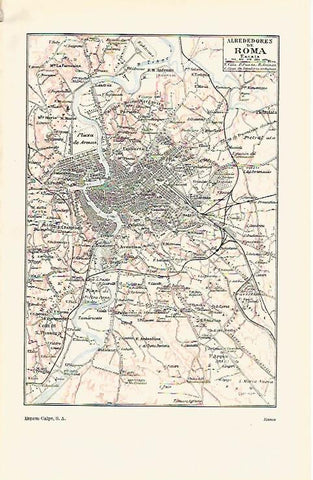 LAMINA ESPASA 16862: Mapa de los alrededores de Roma
