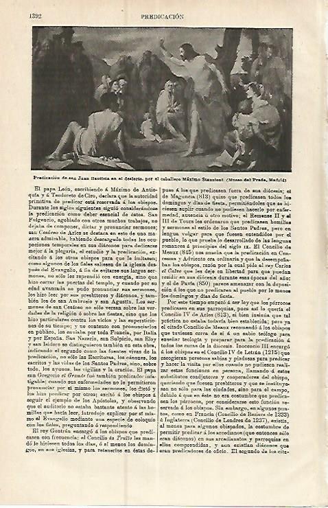 LAMINA ESPASA 17317: Predicacion de San Juan por Stanzioni