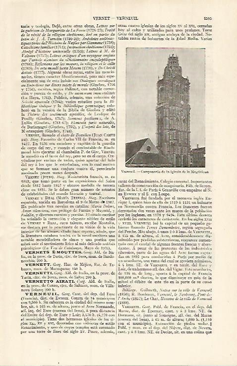 LAMINA ESPASA 17583: Iglesia de la Magdalena en Verneuil