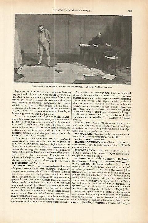LAMINA ESPASA 17770: Napoleon dictando sus memorias por Orchardson