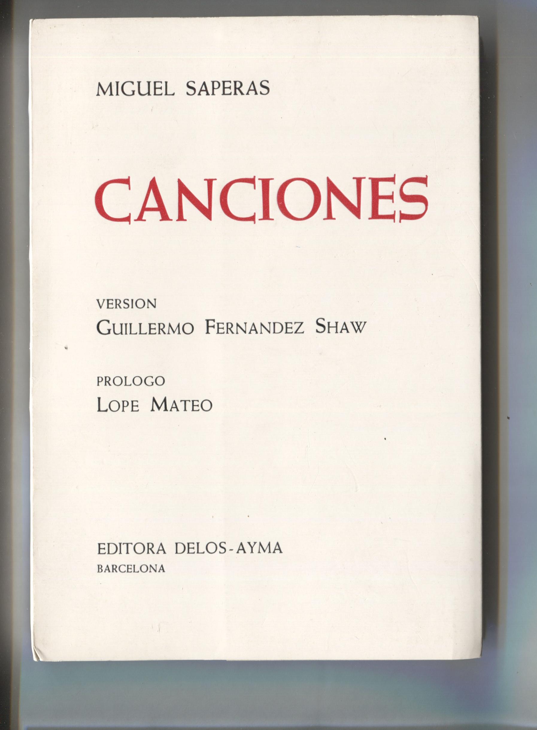 Miguel Saperas: Canciones
