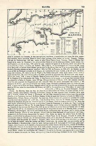 LAMINA ESPASA 18598: Mapa del Canal de la Mancha
