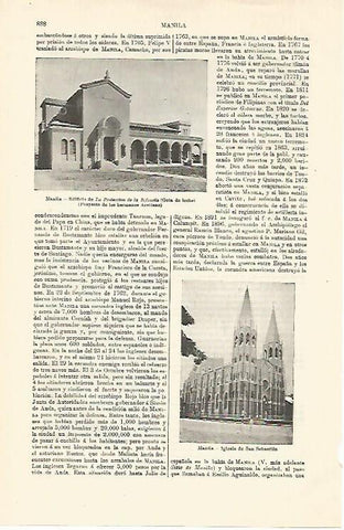 LAMINA ESPASA 18629: Iglesia de San Sebastian en Manila