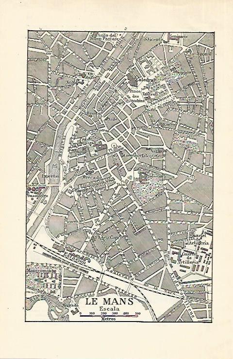 LAMINA ESPASA 18645: Plano de Le Mans
