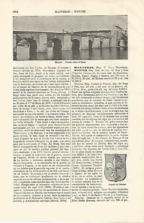 LAMINA ESPASA 18663: Puente sobre el Sena en Mantes
