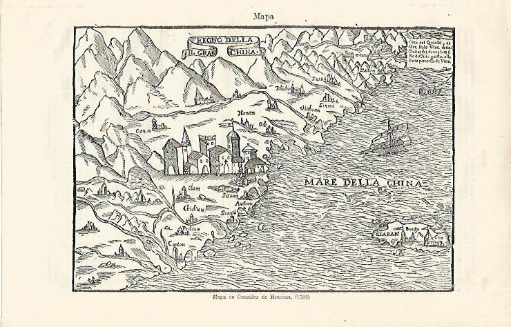 LAMINA ESPASA 18703: Mapa de Gonzalez de Mendoza (1589)