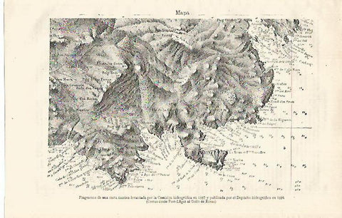 LAMINA ESPASA 18707: Fragmento de carta marina de 1887