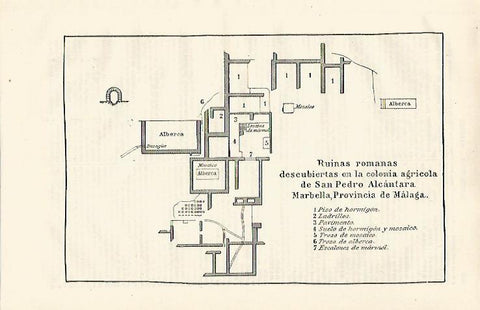 LAMINA ESPASA 18733: Plano de las ruinas romanas de Marbella
