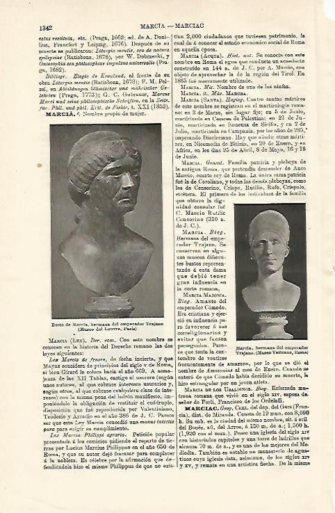 LAMINA ESPASA 18737: Busto de Marcia hermana de Trajano
