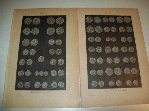 LAMINA ESPASA 18772: Monedas de Enrique II y de Enrique III de Castilla