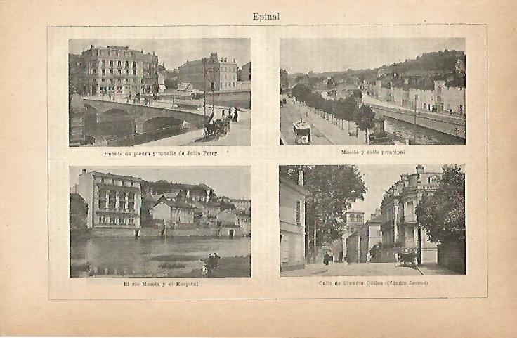 LAMINA ESPASA 18812: Vistas de Epinal Francia