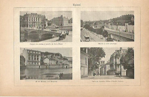 LAMINA ESPASA 18812: Vistas de Epinal Francia