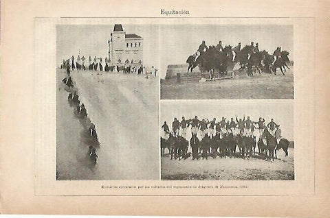LAMINA ESPASA 18816: Regimiento de Dragones de Numancia en 1914