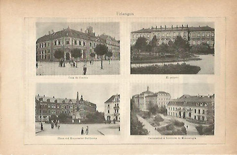 LAMINA ESPASA 18834: Vistas de Erlangen