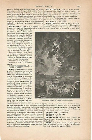 LAMINA ESPASA 18839: Erupcion del Vesubio por Desprez
