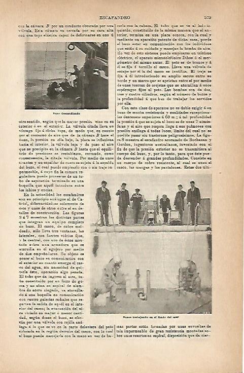 LAMINA ESPASA 18842: Buzos trabajando en el fondo del mar