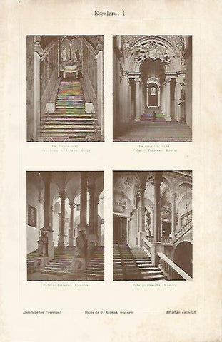 LAMINA ESPASA 18850: Escaleras de Genova y Roma