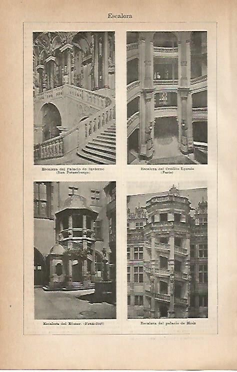 LAMINA ESPASA 18856: Escalera en San Petersburgo Paris Frankfurt y del palacio de Blois
